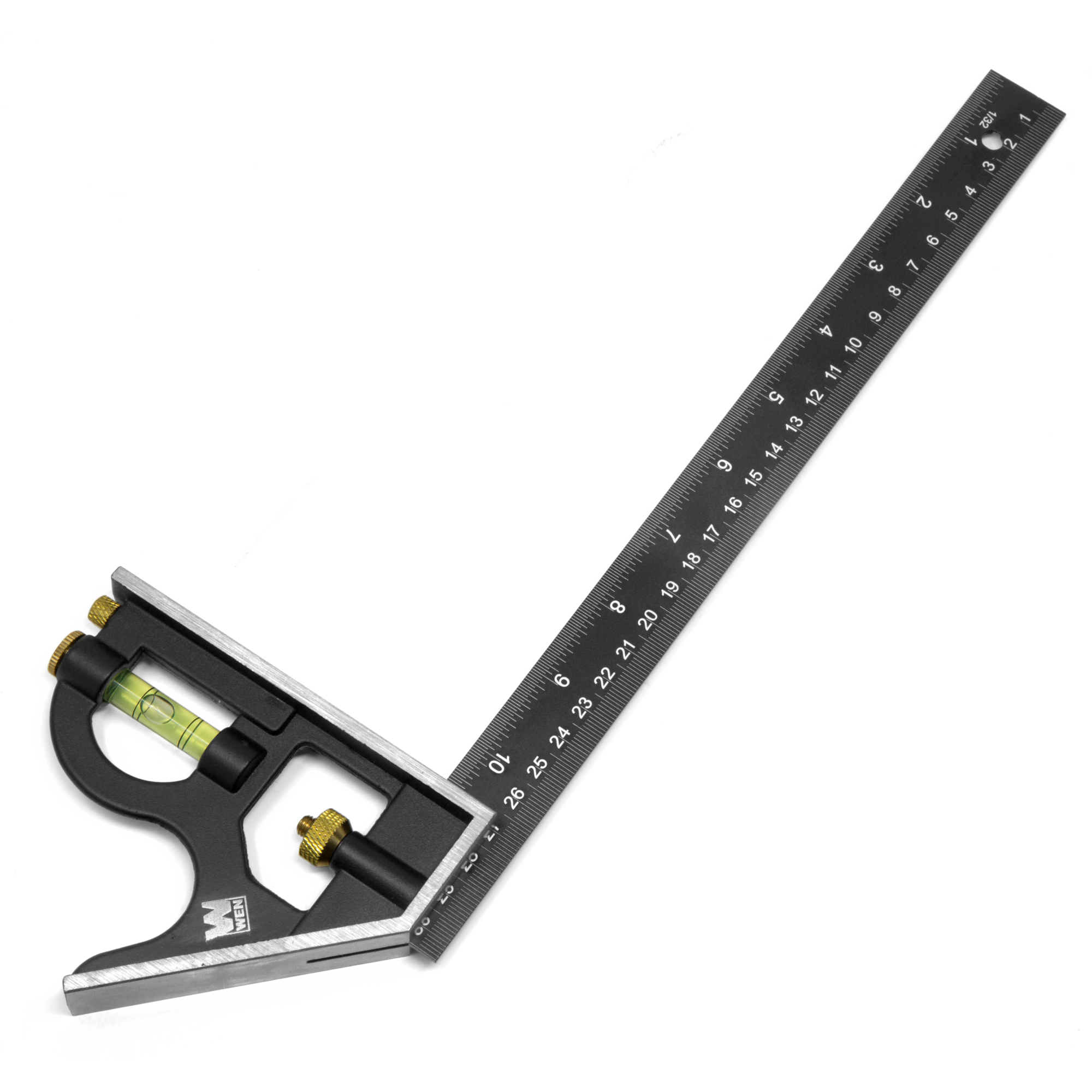 WEN, 12in. Aluminum Combination Square with Bubble Level, Model# ME144L